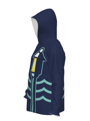 Podiumwear Unisex Slim-Fit Hoodie (Cycling) Side View