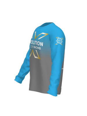 Podiumwear Unisex Silver Long Sleeve Tech Tee (Cycling) Side View