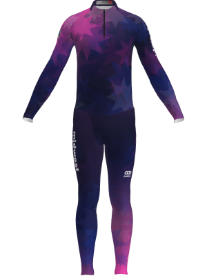 Podiumwear Women's Gold Two-Piece Race Suit (Nordic Skiing) Front View