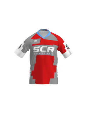 Podiumwear Men's Silver Short Sleeve MTB Jersey (Cycling) Front View