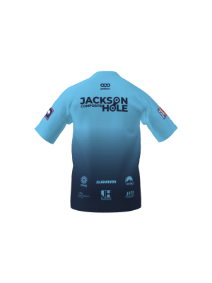 Podiumwear Men's Silver Short Sleeve MTB Jersey (Cycling) Back View