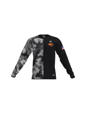 Podiumwear Unisex Silver Long Sleeve Tech Tee (Cycling) Front View
