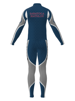 Podiumwear Men's Gold Two-Piece Race Suit (Nordic Skiing) Back View