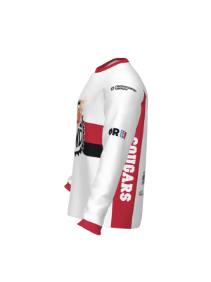 Podiumwear Unisex Silver Long Sleeve Tech Tee (Cycling) Side View