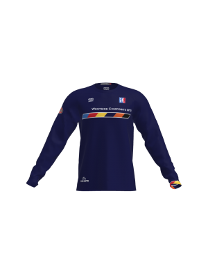 Podiumwear Unisex Silver Long Sleeve Tech Tee (Cycling) Front View
