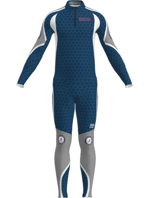 Podiumwear Women's Gold Two-Piece Race Suit (Nordic Skiing) Front View
