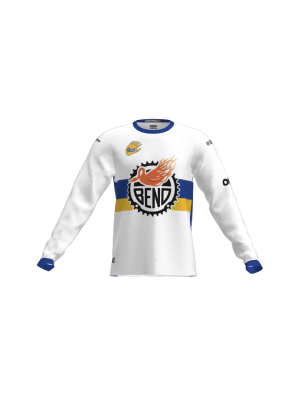 Podiumwear Unisex Silver Long Sleeve Tech Tee (Cycling) Front View