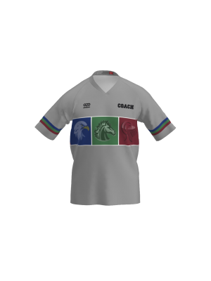 Podiumwear Men's Silver Short Sleeve MTB Jersey (Cycling) Front View