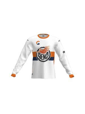 Podiumwear Unisex Silver Long Sleeve Tech Tee (Cycling) Front View