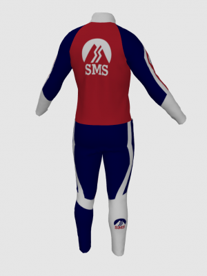 Podiumwear Nordic Child's Two-Piece Race Suit (Nordic Skiing) Back View