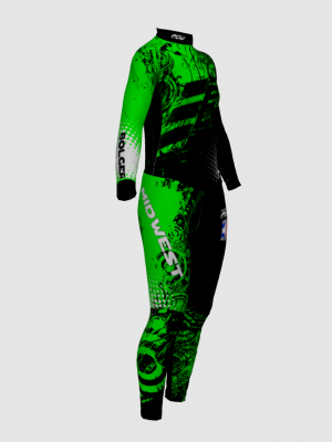 Podiumwear Women's Silver Two-Piece Race Suit