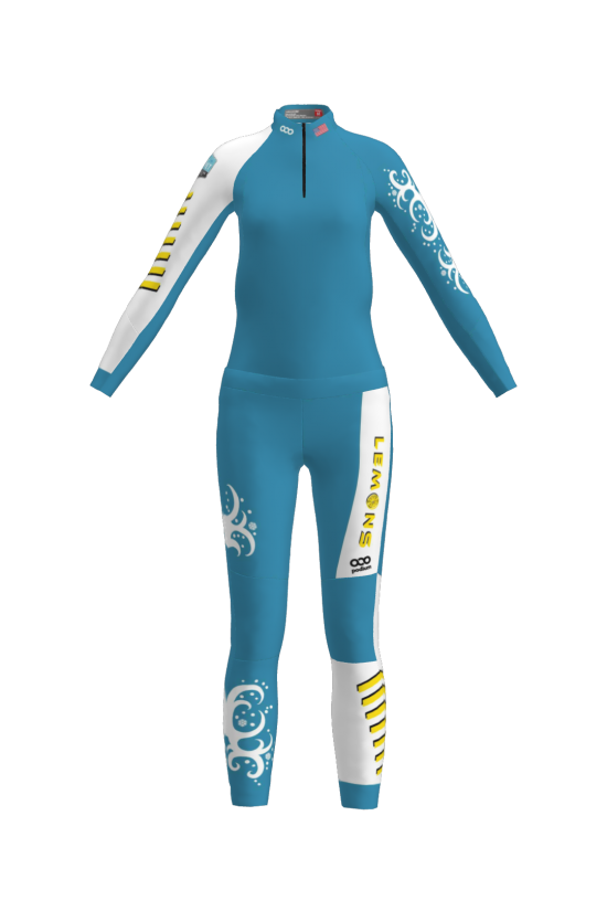 Podiumwear Women's Gold Two-Piece Race Suit Gallery